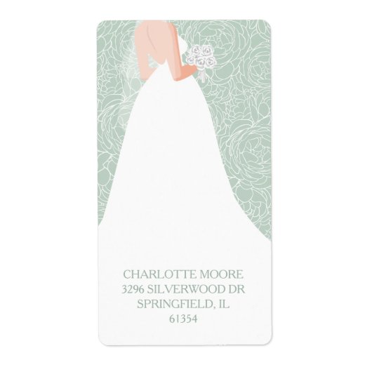 Chic Vrijgezellenfeest Bleek groen retouradres Etiket (Voorkant)