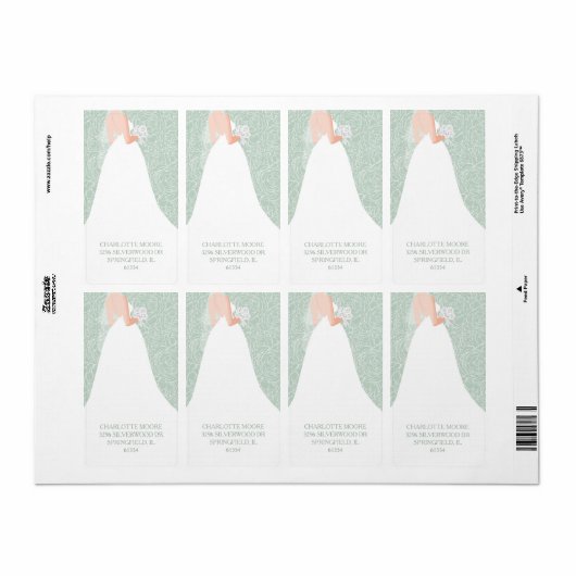 Chic Vrijgezellenfeest Bleek groen retouradres Etiket (Full Sheet)