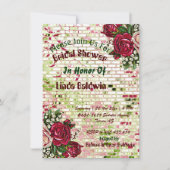 Chic Vrijgezellenfeest Burgundy Red Rose Rustic Kaart (Voorkant)