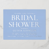 Chic Vrijgezellenfeest Fototypografie Blue Silver Folie Uitnodiging (Voorkant)