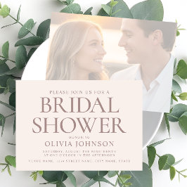 Chic Vrijgezellenfeest Fototypografie Bord Roze Kaart