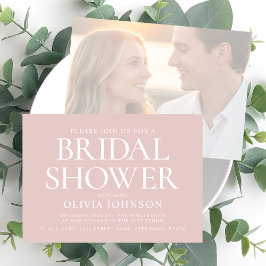 Chic Vrijgezellenfeest Fototypografie Bruiloftsroz Kaart