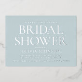 Chic Vrijgezellenfeest Fototypografie Grijs Zilver Folie Uitnodiging (Voorkant)