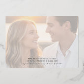 Chic Vrijgezellenfeest Fototypografie Grijs Zilver Folie Uitnodiging (Achterkant)