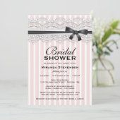 Chic Vrijgezellenfeest Lovely Lace Invitation Kaart (Staand voorkant)