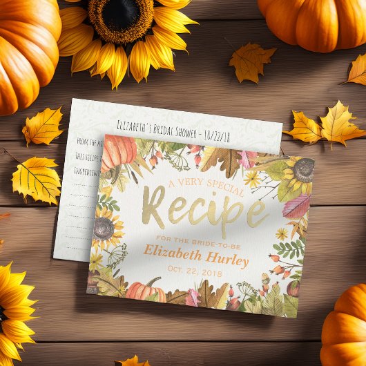 Chic Vrijgezellenfeest Recipe Autumn Herfst Maple  Uitnodiging Briefkaart