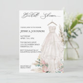 Chic Vrijgezellenfeest Wedding Dress Pampas Grass Kaart (Staand voorkant)