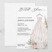 Chic Vrijgezellenfeest Wedding Dress Pampas Grass Kaart (Voorkant / Achterkant)