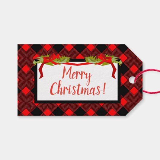 CHIC "Vrolijk kerstfeest" Kerst/Feestdagen CADEAU  Cadeaulabel (Voorkant (Horizontaal))