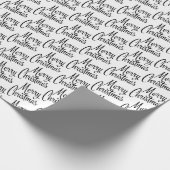 Chic vrolijk kerstgroet op wit cadeaupapier (Hoek)