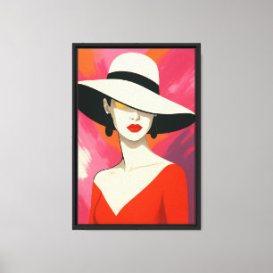 Chic vrouw in Pet Pop Art Style Canvas Afdruk