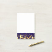Chic vrouwelijk middernacht blauw goud lijst genoe post-it® notes (Op bureau)