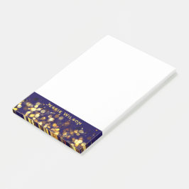 Chic vrouwelijk middernacht blauw goud lijst genoe post-it® notes