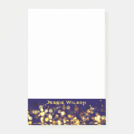 Chic vrouwelijk middernacht blauw goud lijst genoe post-it® notes