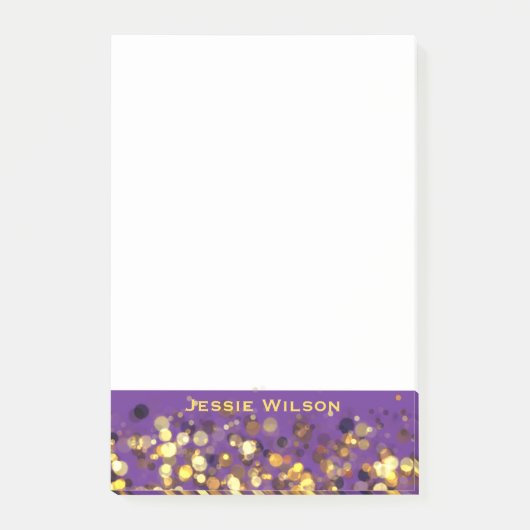 Chic vrouwelijk violet gouden lijst genoemd post-it® notes (Voorkant)