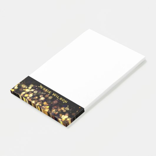 Chic vrouwelijk zwart goud lijst genaamd post-it® notes (Schuin)