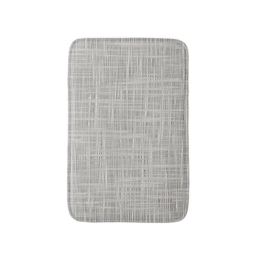 Chic Warm Gray Faux Jute Fabric Patroon Badmat (Voorkant Verticaal)