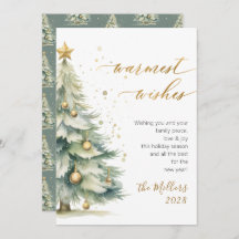 Chic Warmest Wishes Gold Script Kerstboom