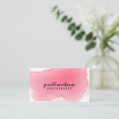 Chic Wash Helderroze Waterverf Visitekaartje (Staand voorkant)