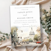 Chic Washington DC Waterverf bruiloft Jubileum Kaart