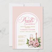 Chic Watercolor Blush Gold Bridal Shower Invite Kaart (Voorkant)