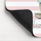 Chic Watercolor Cactus, Roze Strepen Muismat (Hoek)