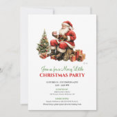 Chic Watercolor Christmas Scene Holiday Invitation Kaart (Voorkant)