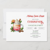 Chic Watercolor editable Christmas cocktails party Kaart (Voorkant)