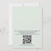 Chic watercolor greenery elegant qr code wedding kaart (Achterkant)