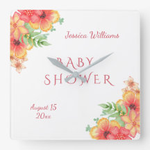 Chic Watercolor Hoek Bloemen Baby Borrel