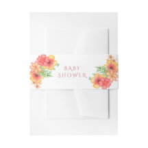 Chic Watercolor Hoek Bloemen Baby Shower