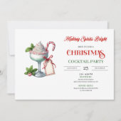 Chic Watercolor Holiday Cocktails Party Invitation Kaart (Voorkant)