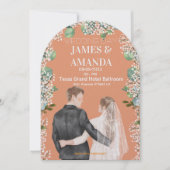 Chic Watercolor Koppel Op Budget Bruiloft Kaart (Voorkant)