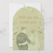Chic Watercolor Koppel Op Budget Bruiloft Kaart (Achterkant)