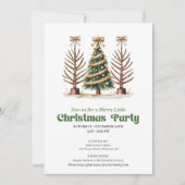 Chic watercolor leopard Christmas tree party  Kaart (Voorkant)