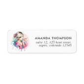 Chic Watercolor Nagelsalon Etiket (Voorkant)