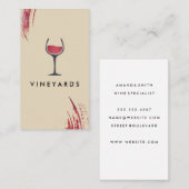 Chic Watercolorpenseelstreek / Wijn / Variatie Visitekaartje (Voorkant / Achterkant)