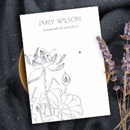 Chic Waterlily Floral Sketch Stud die beeldscherm  Visitekaartje