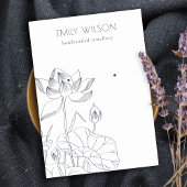 Chic Waterlily Floral Sketch Stud die beeldscherm  Visitekaartje