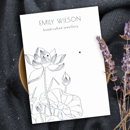 Chic Waterlily Floral Sketch Stud die beeldscherm  Visitekaartje
