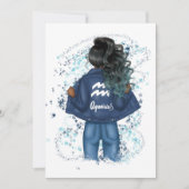 Chic Waterman Sterrenbeeld Denim Verjaardagsfeest Kaart (Voorkant)