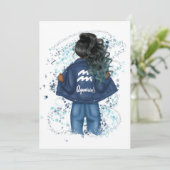 Chic Waterman Sterrenbeeld Denim Verjaardagsfeest Kaart (Staand voorkant)