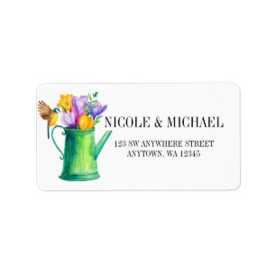 Chic-waterscan met bloemen en bruiloft van vogels etiket