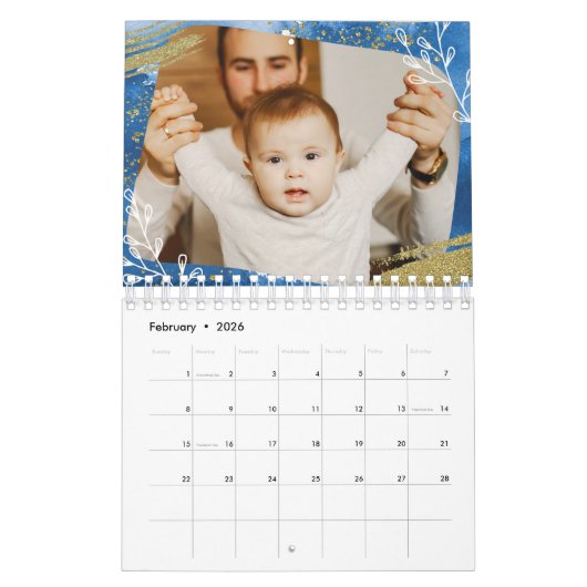 Chic Waterverf aangepaste foto 2022-reeks Kalender (Feb 2026)