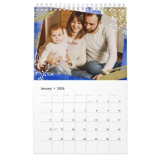 Chic Waterverf aangepaste foto 2022-reeks Kalender (Jan 2026)