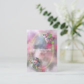 Chic Waterverf Abstracte Flowers Gold Lijst Modern Visitekaartje (Staand voorkant)