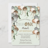 Chic Waterverf Animal Print Balloons 1st Kaart (Voorkant)