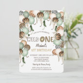 Chic Waterverf Animal Print Balloons 1st Kaart (Staand voorkant)