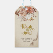 Chic Waterverf Autumn Flowers Cadeaulabel (Voorkant)