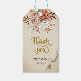 Chic Waterverf Autumn Flowers Cadeaulabel